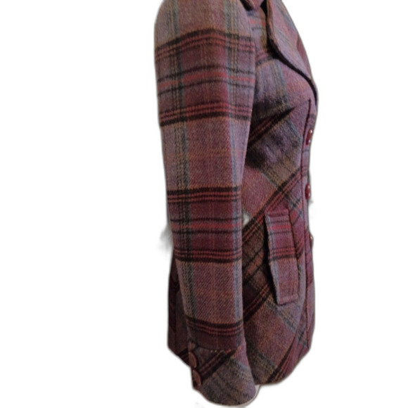 MODA INTERNATIONAL (BY VICTORIA'S SECRET) VINTAGE PLAID PEACOAT  XS - Picture 8 of 12